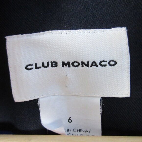 Club Monaco Tweed Blazer Jacket Women 6 Navy Old Money Office Siren Career 530 - Picture 3 of 9
